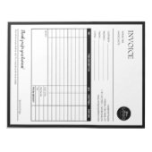 Zwart Modern Business Offerte Factuurformulieren Notitieblok (Voorkant)