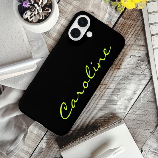 Zwart Modern Casual Monogram Gepersonaliseerd Case-Mate iPhone Case