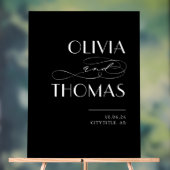 Zwart Modern Chique Bruiloft Welkom Acryl Bord (Neutraal)