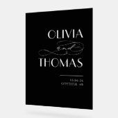 Zwart Modern Chique Bruiloft Welkom Acryl Bord (Hoek)