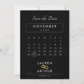 Zwart Modern Chique Minimale Foto Bruiloft Save The Date (Voorkant)