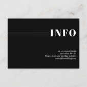 Zwart modern, chique typografie minimalistische br informatiekaartje (Voorkant)