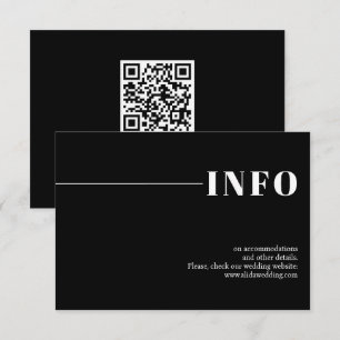 Zwart modern, chique typografie minimalistische br informatiekaartje