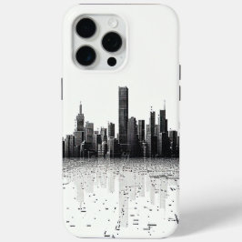 Zwart Modern Cityscape Stedelijke Architectuur iPhone 15 Pro Max Hoesje