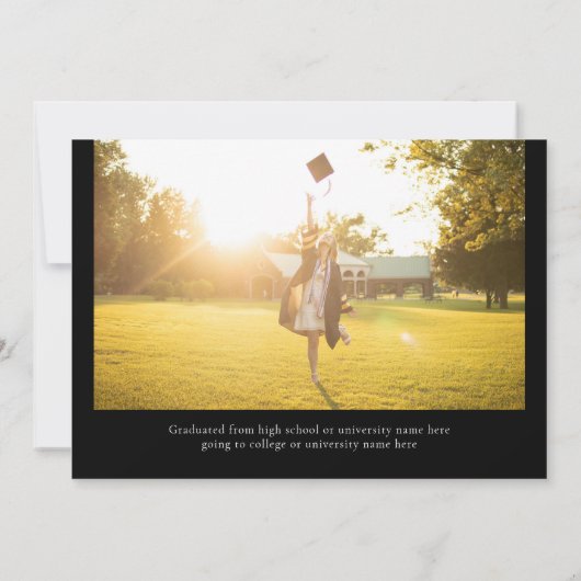 Zwart Modern Class van 2024 Afstuderen Aankondiging (Achterkant)