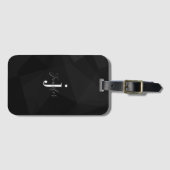 Zwart Modern Classy Aangepaste naam Monogram Initi Bagagelabel (Voorkant (horizontaal))