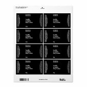 Zwart Modern Cosmetica Flessenetiket Etiket (Full Sheet)