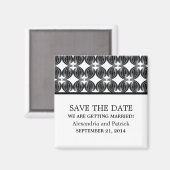 Zwart modern deco Opslaan Datum magneet (Voorkant / Achterkant)