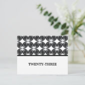 Zwart modern deco-tabelnummer Briefkaart (Staand voorkant)