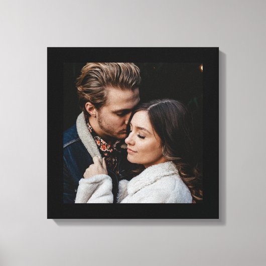 Zwart modern dik frame op maat canvas afdruk (Voorkant)