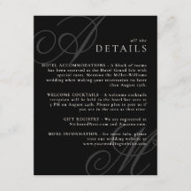 Zwart Modern Edge Elegant Monogram Bruiloft Detail