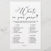 Zwart Modern Eenvoudig Bruid Spel Whats In Uw Port Flyer (Voorkant)