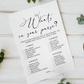 Zwart Modern Eenvoudig Bruid Spel Whats In Uw Port Flyer