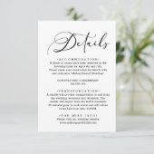 Zwart Modern Eenvoudig Bruiloft Details Behuizing  Informatiekaartje (Staand voorkant)