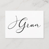 Zwart Modern Eenvoudig Bruiloft Gereserveerde Plaa Plaatskaartje (Voorkant)