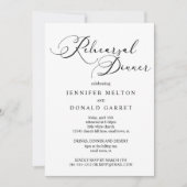 Zwart Modern Eenvoudig Bruiloft repetitie diner Kaart (Voorkant)