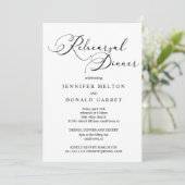 Zwart Modern Eenvoudig Bruiloft repetitie diner Kaart (Staand voorkant)