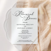 Zwart Modern Eenvoudig Bruiloft repetitie diner Kaart