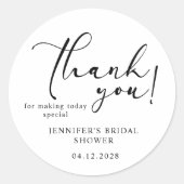 Zwart Modern Eenvoudig Dank u Vrijgezellenfeest Ronde Sticker (Voorkant)