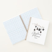 Zwart modern eenvoudig elegant script kerst notitieboek (Binnen)