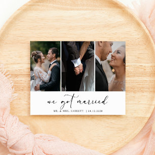 Zwart Modern Eenvoudig Foto toevoegen Bruiloft Net Kaart