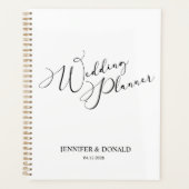 Zwart Modern Eenvoudig Foto toevoegen Bruiloft Pla Planner (Voorkant)