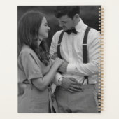 Zwart Modern Eenvoudig Foto toevoegen Bruiloft Pla Planner (Achterkant)