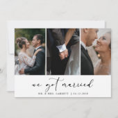 Zwart Modern Eenvoudig Foto Toevoegen Huwelijk Net Kaart (Voorkant)