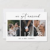 Zwart Modern Eenvoudig Foto Toevoegen Huwelijk Net Kaart (Voorkant)