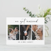 Zwart Modern Eenvoudig Foto Toevoegen Huwelijk Net Kaart (Staand voorkant)