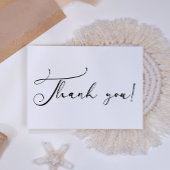 Zwart Modern Eenvoudig Script Bedankkaart