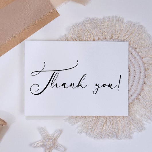 Zwart Modern Eenvoudig Script Bedankkaart