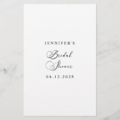 Zwart Modern Eenvoudig Script Bruids Huwelijksspel Flyer (Achterkant)
