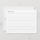 Zwart Modern Eenvoudig Script Bruidsrecept Kaart Notitiekaartje (Achterkant)