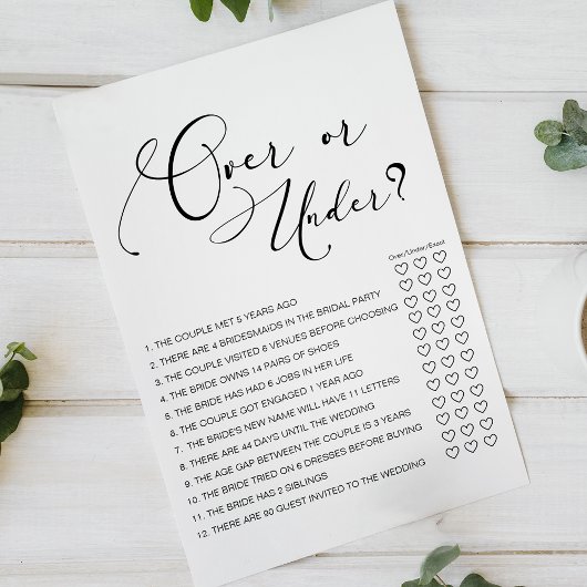 Zwart Modern Eenvoudig Script Bruidsspel Over Onde Flyer