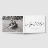 Zwart Modern Eenvoudig Script Bruiloft Gastenboek (Volledig)