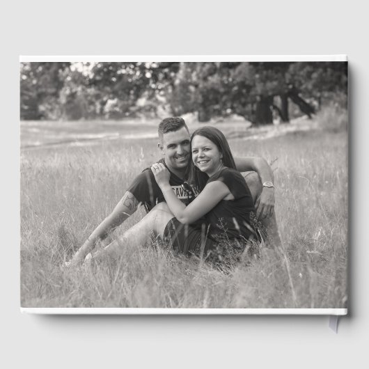 Zwart Modern Eenvoudig Script Bruiloft Gastenboek (Achterkant)