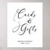 Zwart Modern Eenvoudig Script Bruiloft Kaart & Cad Poster (Voorkant)