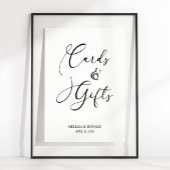 Zwart Modern Eenvoudig Script Bruiloft Kaart & Cad Poster