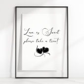 Zwart Modern Eenvoudig Script Bruiloft Liefde Is Z Poster