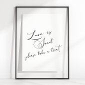 Zwart Modern Eenvoudig Script Bruiloft Liefde Is Z Poster