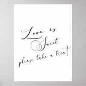 Zwart Modern Eenvoudig Script Bruiloft Liefde Is Z Poster (Voorkant)