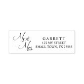 Zwart Modern Eenvoudig Script Bruiloft Mijnheer & Zelfinktende Stempel (Design)