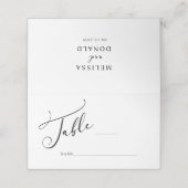 Zwart Modern Eenvoudig Script Bruiloft Plaats Kaar Plaatskaartje (Buitenkant ongevouwen)