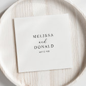 Zwart Modern Eenvoudig Script Bruiloft Servet