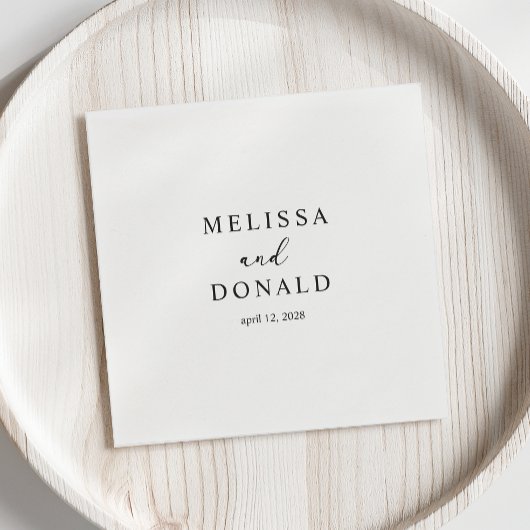 Zwart Modern Eenvoudig Script Bruiloft Servet