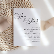 Zwart Modern Eenvoudig Script Bruiloft Sla de datu