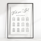 Zwart Modern Eenvoudig Script Bruiloft Zitkaarten Poster