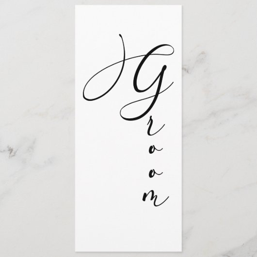 Zwart Modern Eenvoudig Script Gereserveerde Zitpla Menu (Achterkant)