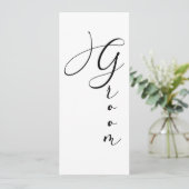 Zwart Modern Eenvoudig Script Gereserveerde Zitpla Menu (Staand voorkant)